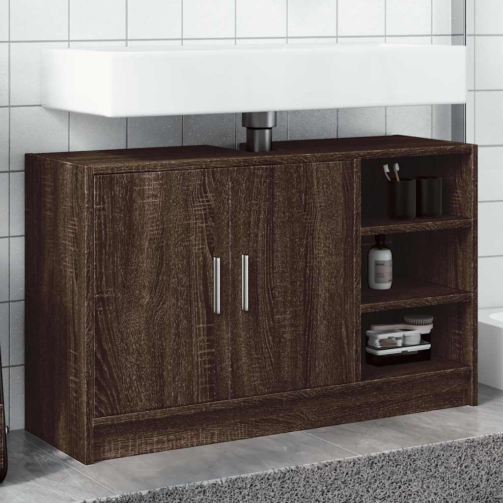 Mobile Lavabo Rovere Marrone 90x29x55 cm in Truciolare | homemem39