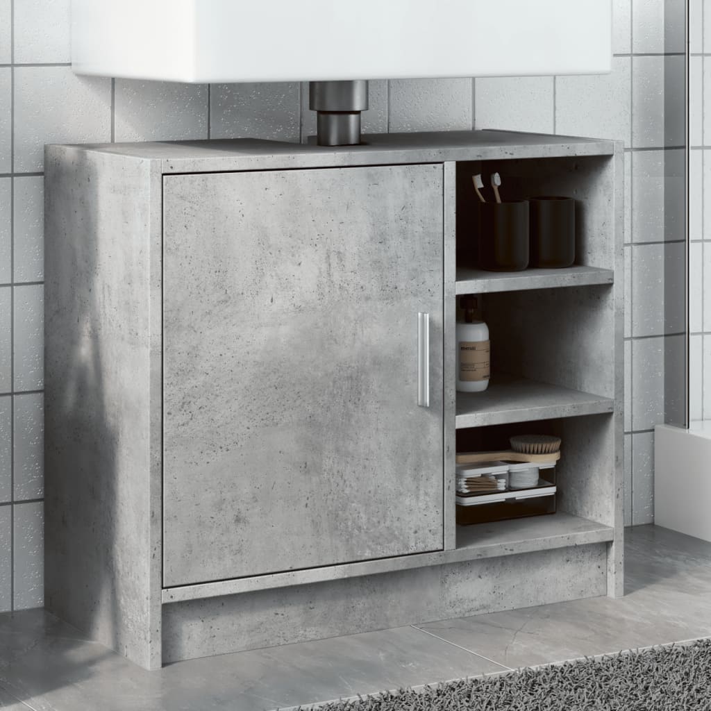 Mobile Lavabo Grigio Cemento 63x29x55 cm in Legno Multistrato | homemem39