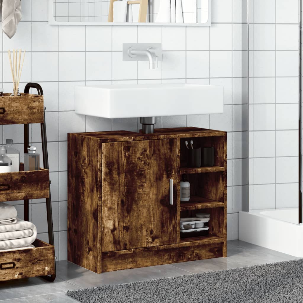 Mobile Lavabo Rovere Fumo 63x29x55 cm in Legno Multistrato | homemem39