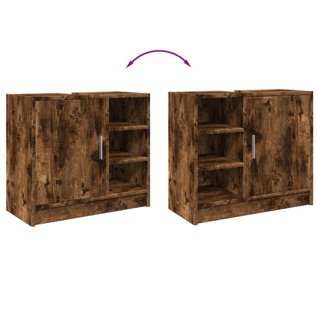 Mobile Lavabo Rovere Fumo 63x29x55 cm in Legno Multistrato | homemem39