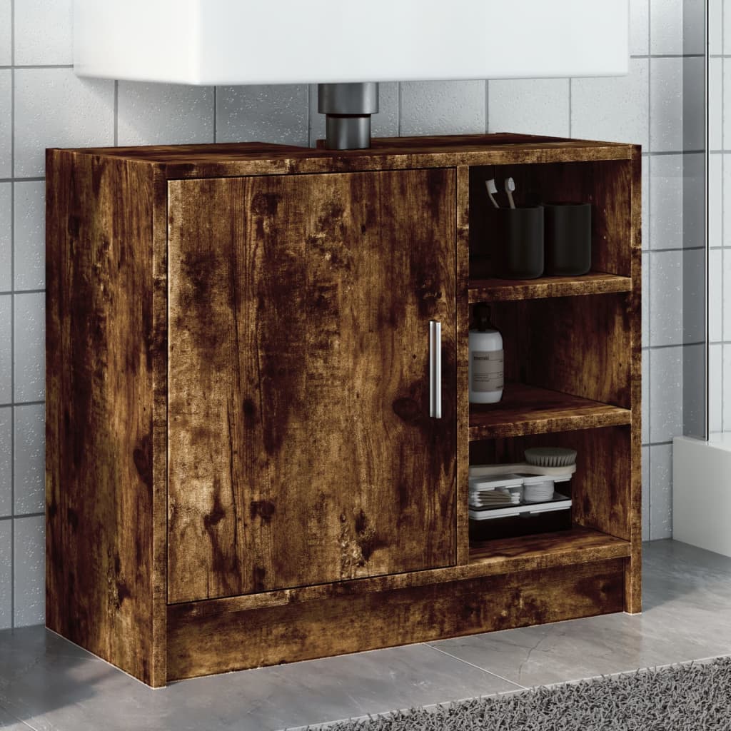 Mobile Lavabo Rovere Fumo 63x29x55 cm in Legno Multistrato | homemem39