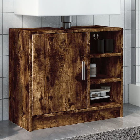 Mobile Lavabo Rovere Fumo 63x29x55 cm in Legno Multistrato | homemem39