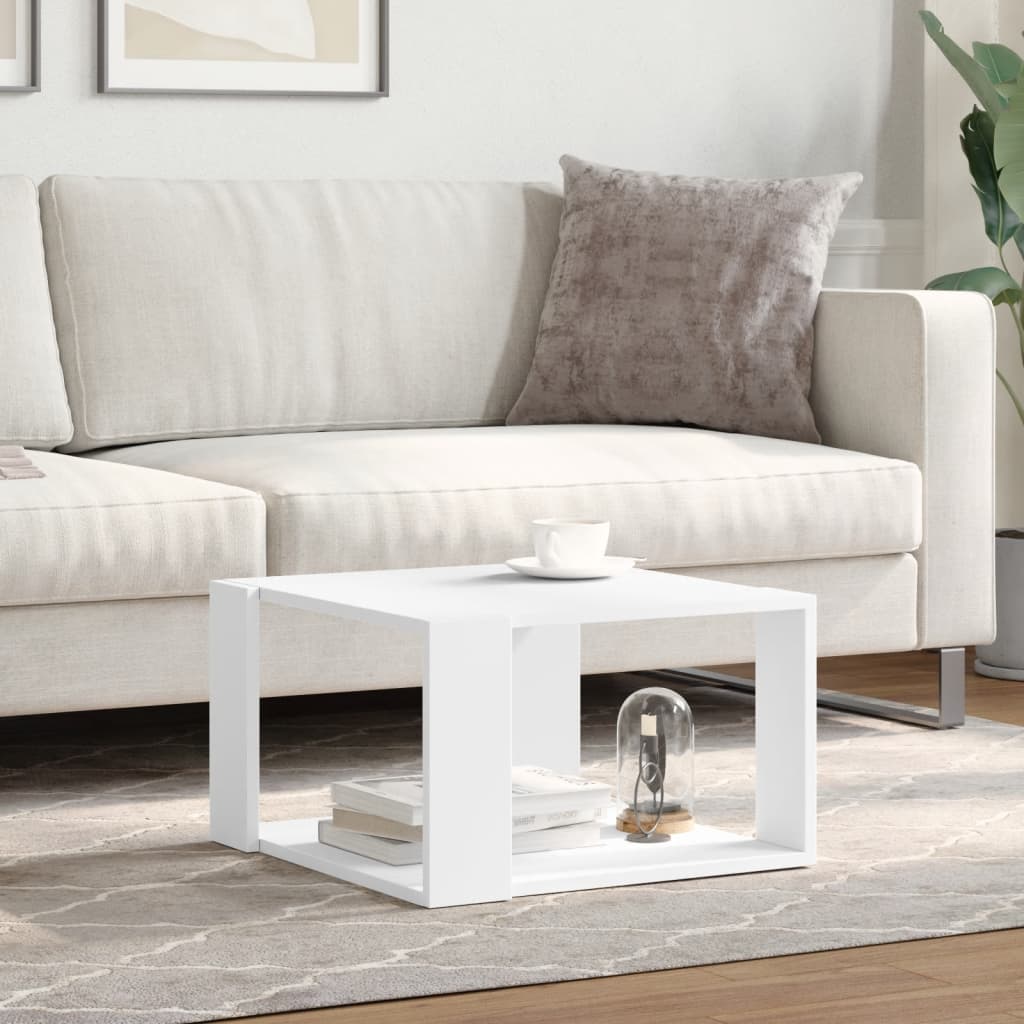 Tavolino da caffè bianco 51,5x51,5x30cm in legno ingegnerizzato