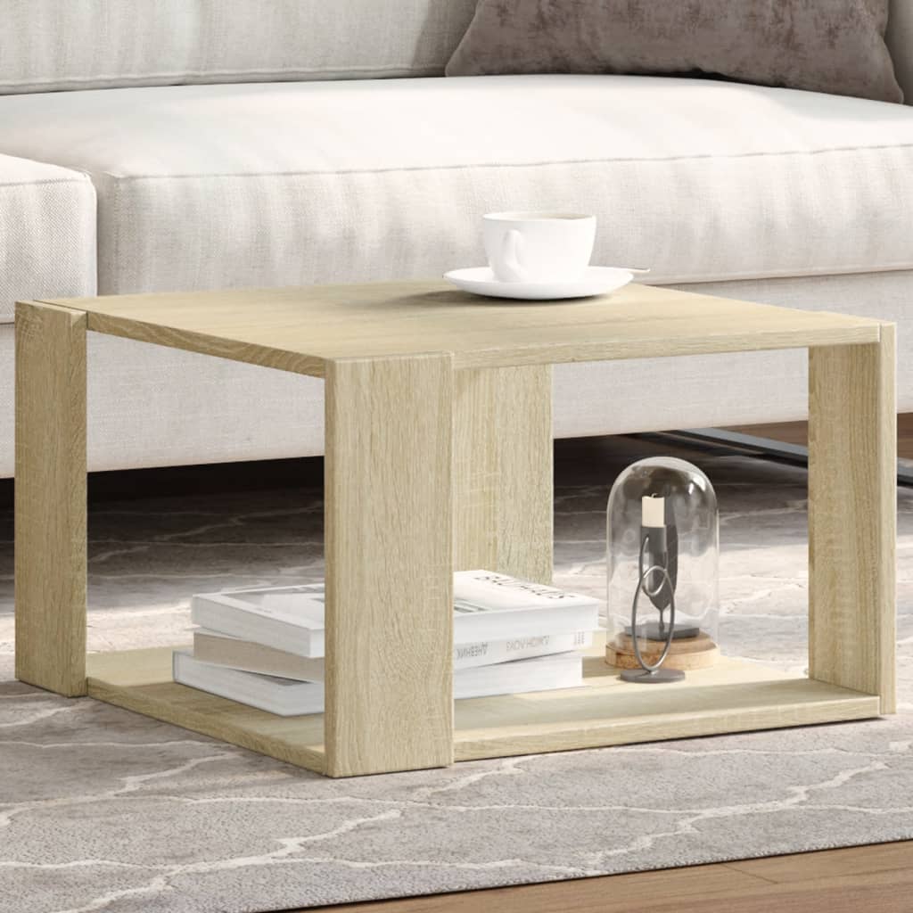 Tavolino Salotto Rovere Sonoma 51,5x51,5x30cm Legno Multistrato | homemem39