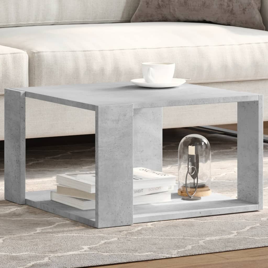 Tavolino Salotto Grigio Cemento 51,5x51,5x30 Legno Multistrato | homemem39