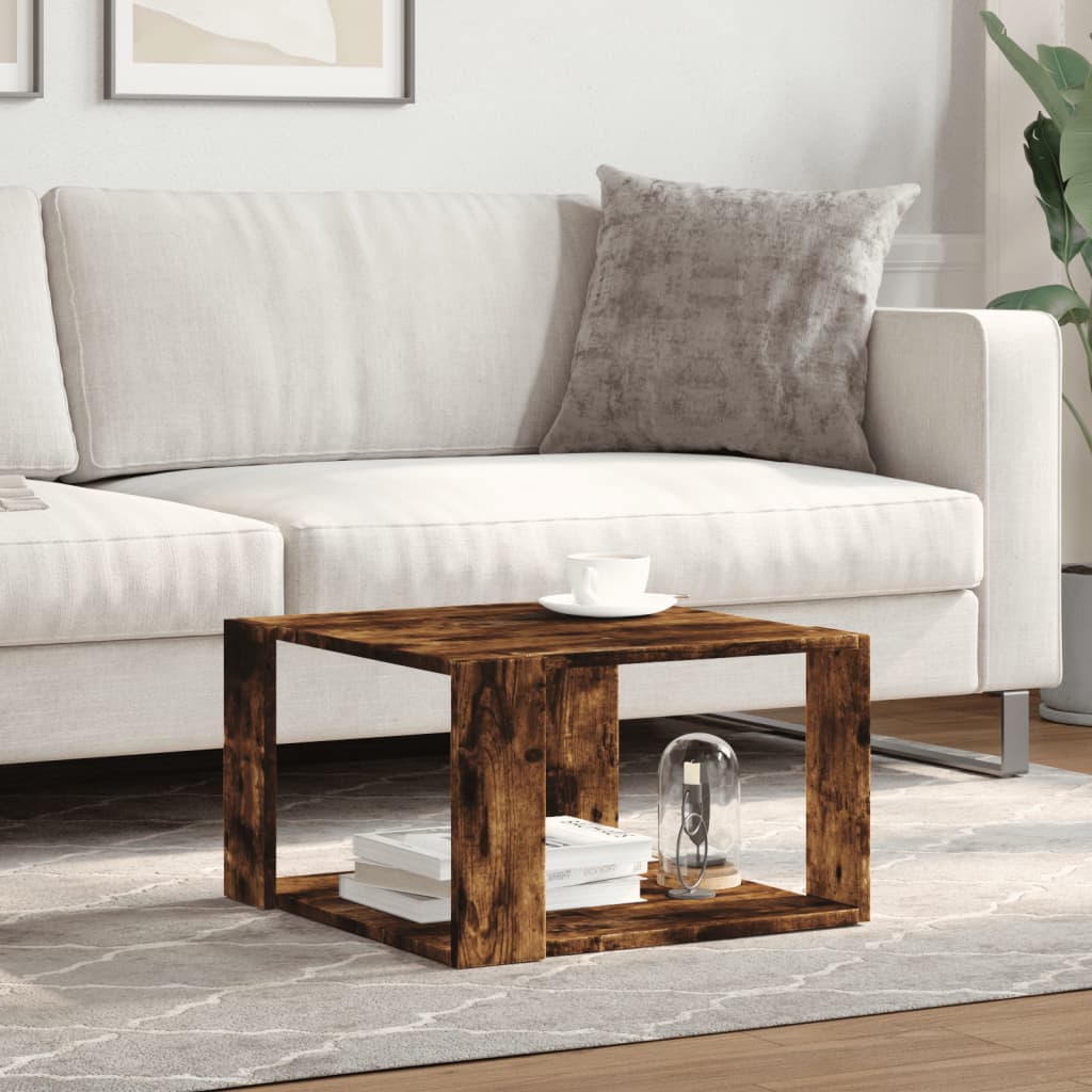 Tavolino Salotto Rovere Fumo 51,5x51,5x30cm Legno Multistrato | homemem39