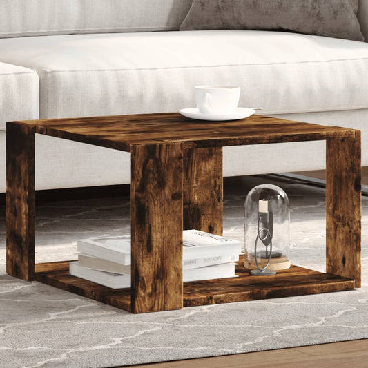 Tavolino Salotto Rovere Fumo 51,5x51,5x30cm Legno Multistrato | homemem39