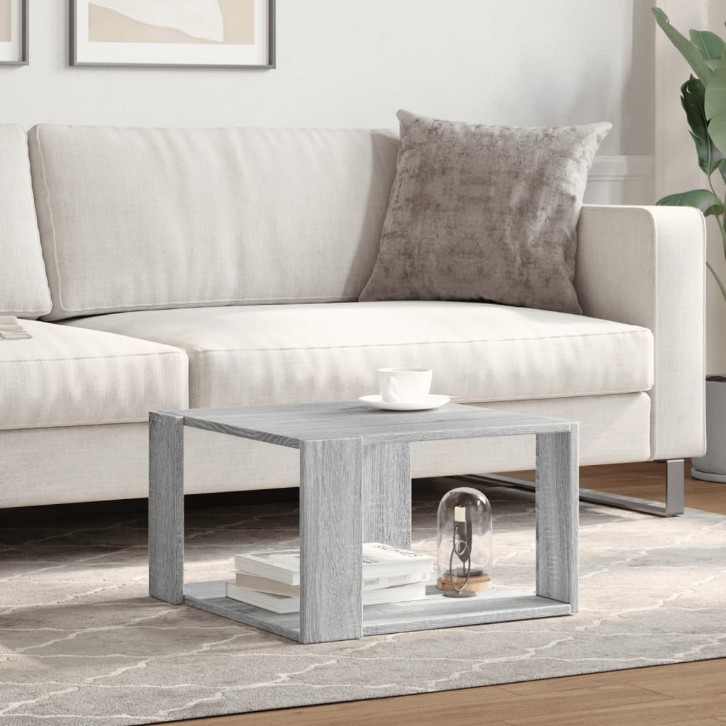 Tavolino Salotto Grigio Sonoma 51,5x51,5x30cm Legno Multistrato