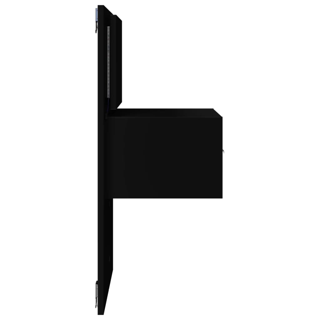 Comodino a Parete con Luci LED Nero - homemem39