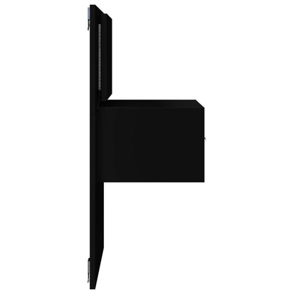 Comodino a Parete con Luci LED Nero - homemem39