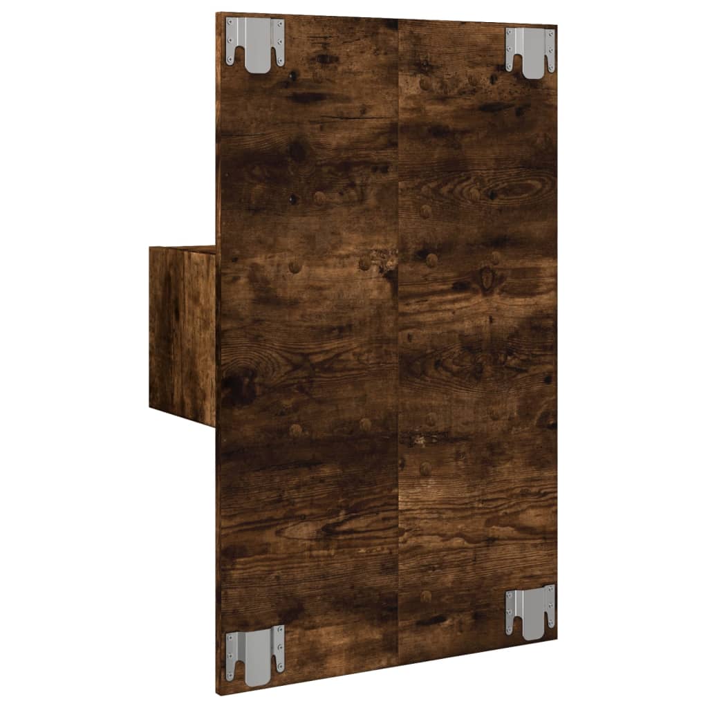 Comodino a Parete con luci LED Rovere Fumo | homemem39