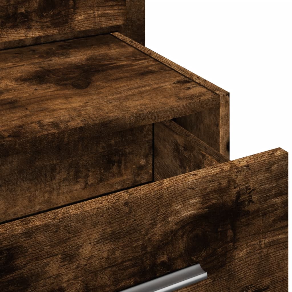 Comodino a Parete con luci LED Rovere Fumo | homemem39
