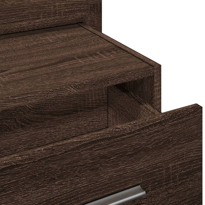 Comodino a Parete con luci LED Rovere Marrone | homemem39