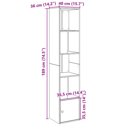 Libreria Bianca 40x36x189 cm in Legno Multistrato