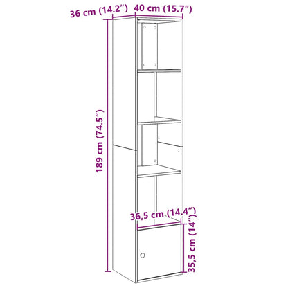 Libreria Nera 40x36x189 cm in Legno Multistrato