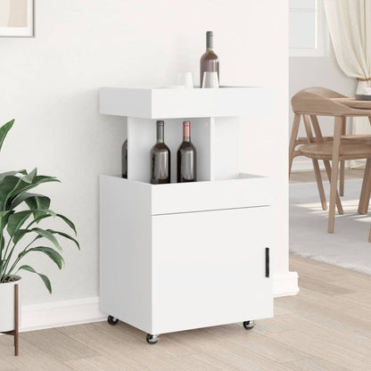 Carrello Bar Bianco 50x41x89 cm in Legno Multistrato