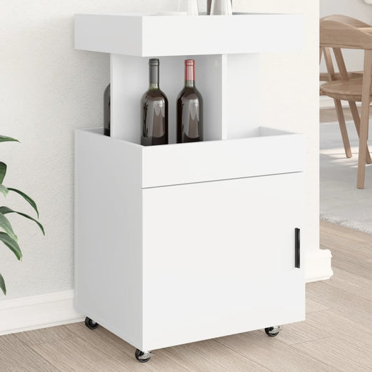 Carrello Bar Bianco 50x41x89 cm in Legno Multistrato