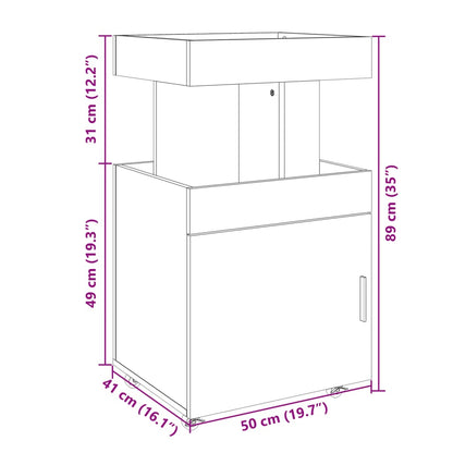 Carrello Bar Grigio Sonoma 50x41x89 cm in Legno Multistrato