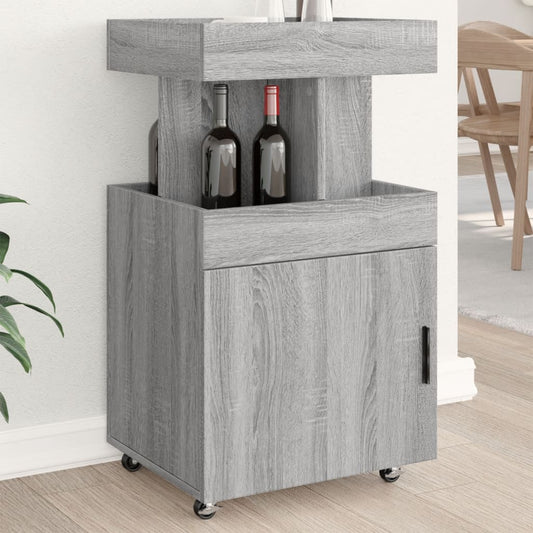 Carrello Bar Grigio Sonoma 50x41x89 cm in Legno Multistrato