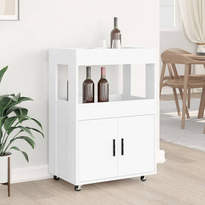 Carrello Bar Bianco 60x39,5x89 cm in Legno Multistrato