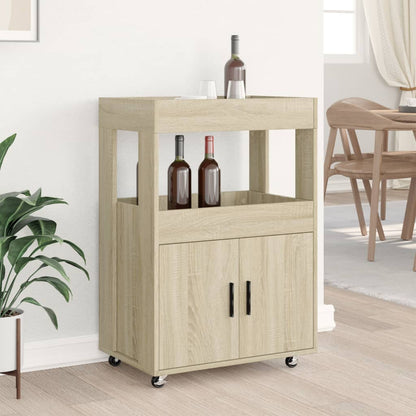 Carrello Bar Rovere Sonoma 60x39,5x89 cm in Legno Multistrato