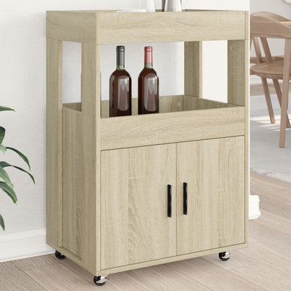 Carrello Bar Rovere Sonoma 60x39,5x89 cm in Legno Multistrato