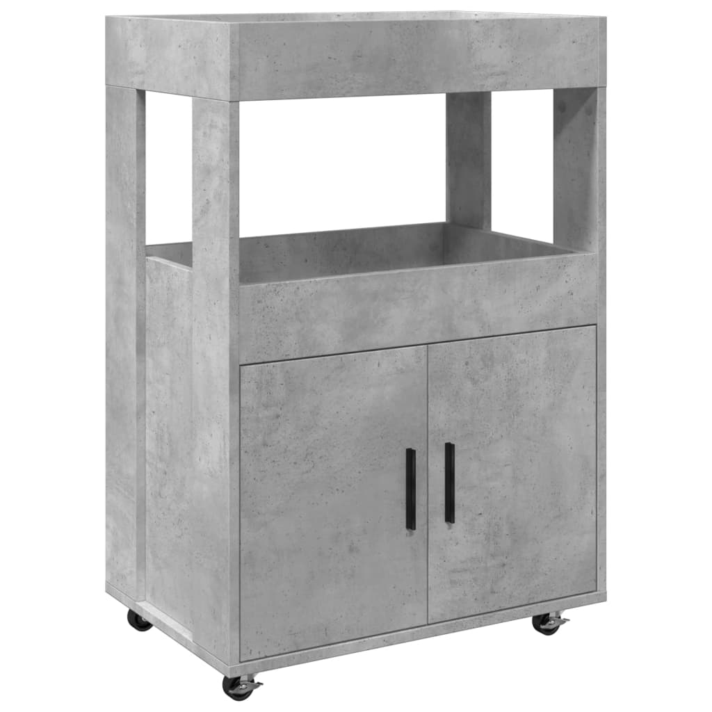 Carrello Bar Grigio Cemento 60x39,5x89 cm in Legno Multistrato