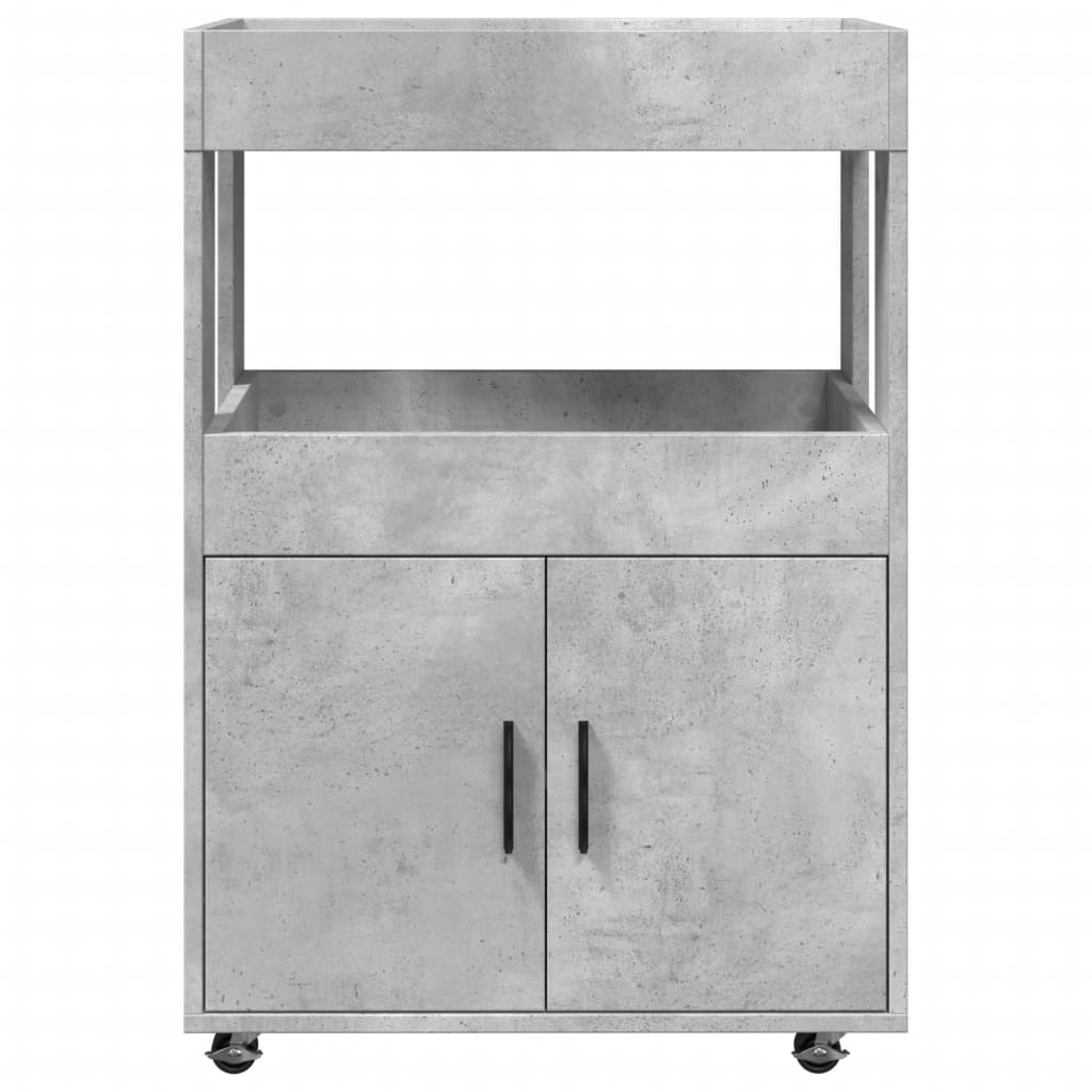 Carrello Bar Grigio Cemento 60x39,5x89 cm in Legno Multistrato