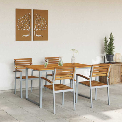 Set da Pranzo per Giardino 5 pcs Grigio | homemem39