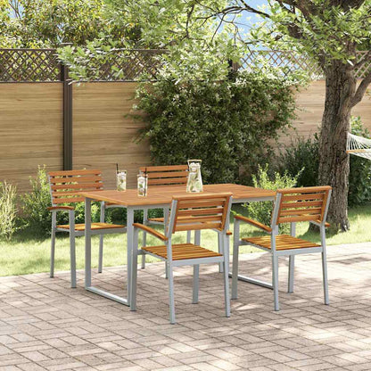 Set da Pranzo per Giardino 5 pcs Grigio | homemem39
