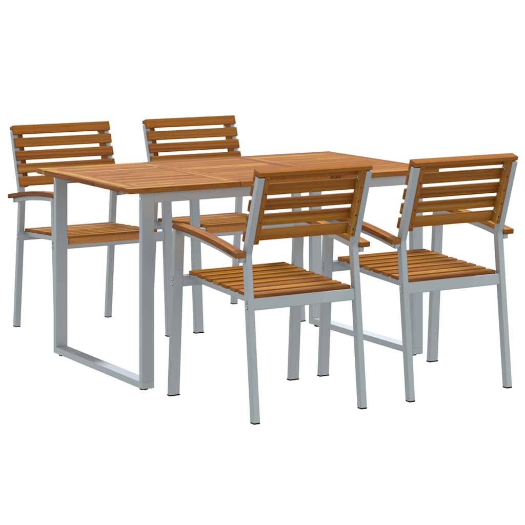 Set da Pranzo per Giardino 5 pcs Grigio | homemem39