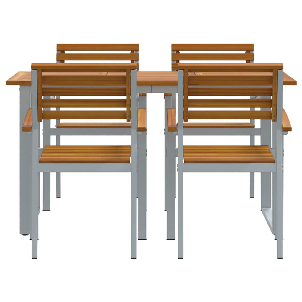 Set da Pranzo per Giardino 5 pcs Grigio | homemem39