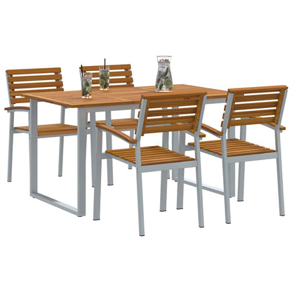 Set da Pranzo per Giardino 5 pcs Grigio | homemem39