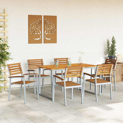 Set da Pranzo per Giardino 7 pcs Grigio | homemem39