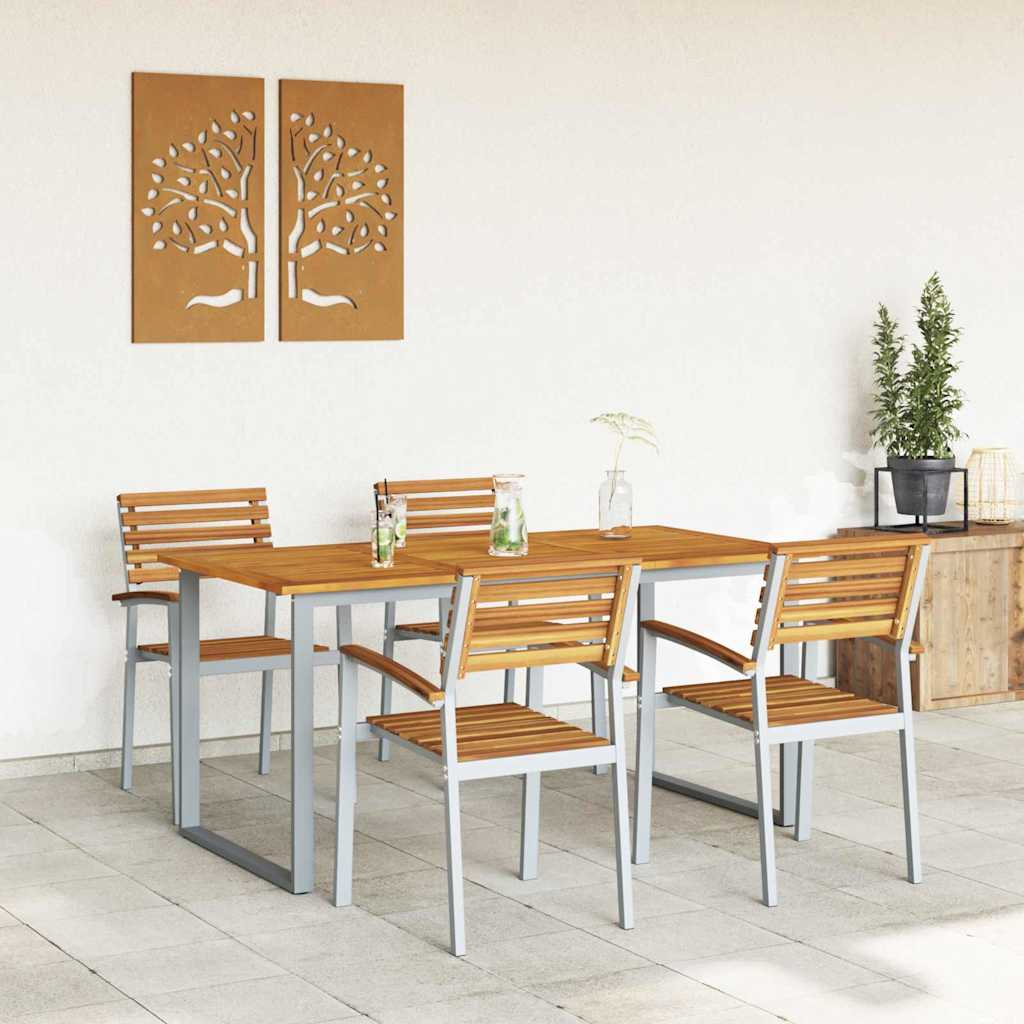Set da Pranzo per Giardino 5 pcs Grigio | homemem39
