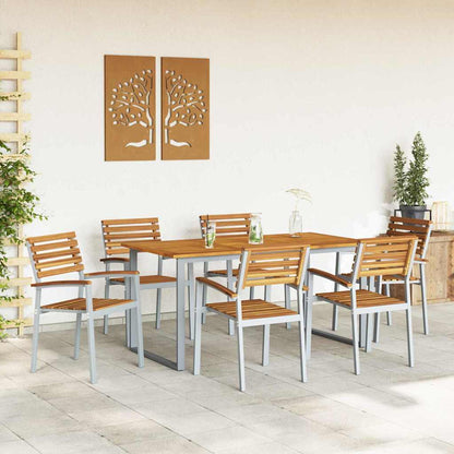 Set da Pranzo per Giardino 7 pcs Grigio | homemem39