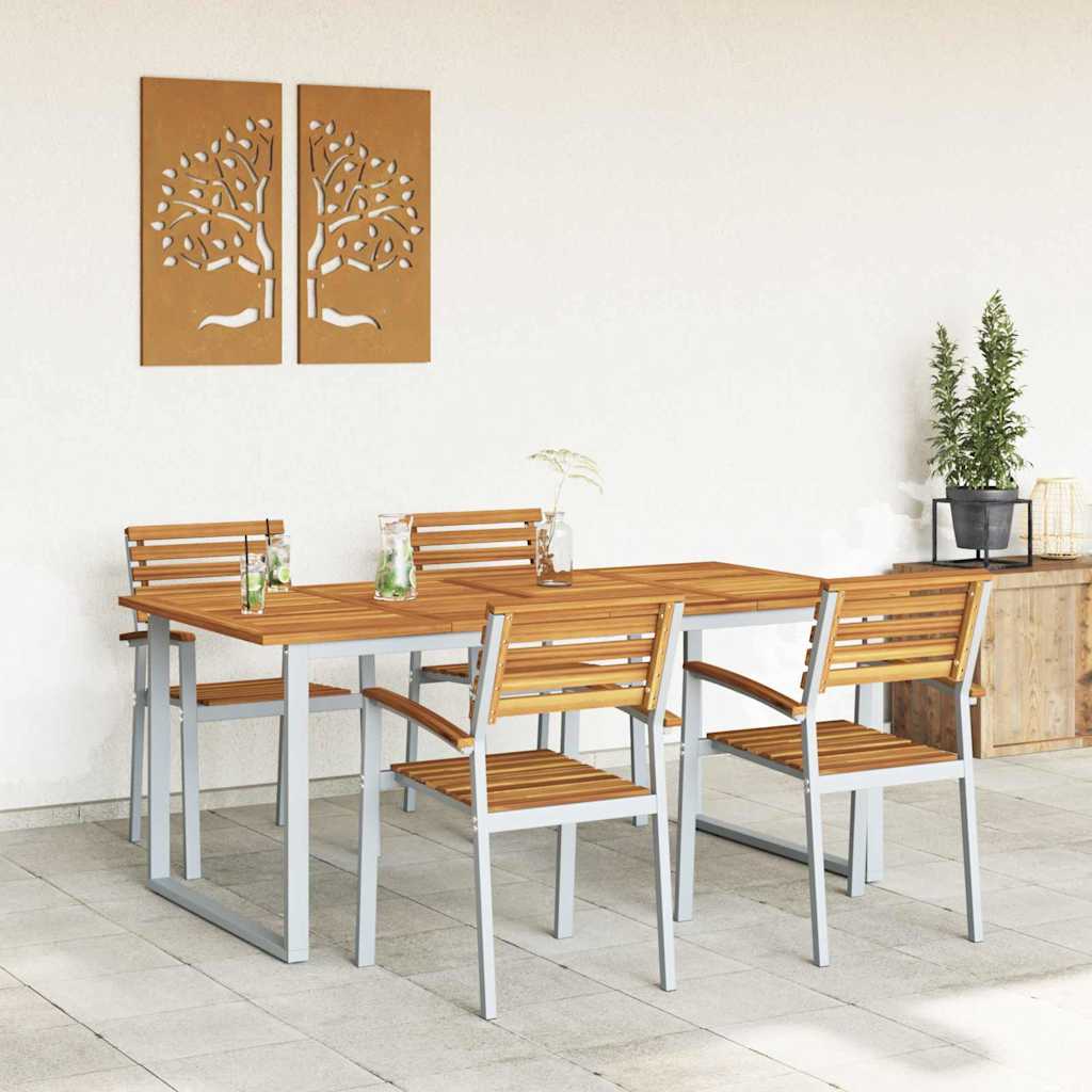 Set da Pranzo per Giardino 5 pcs Grigio | homemem39