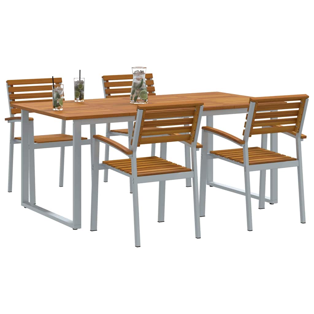 Set da Pranzo per Giardino 5 pcs Grigio | homemem39