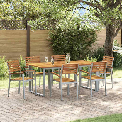 Set da Pranzo per Giardino 7 pcs Grigio | homemem39