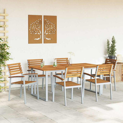Set da Pranzo per Giardino 7 pcs Grigio | homemem39