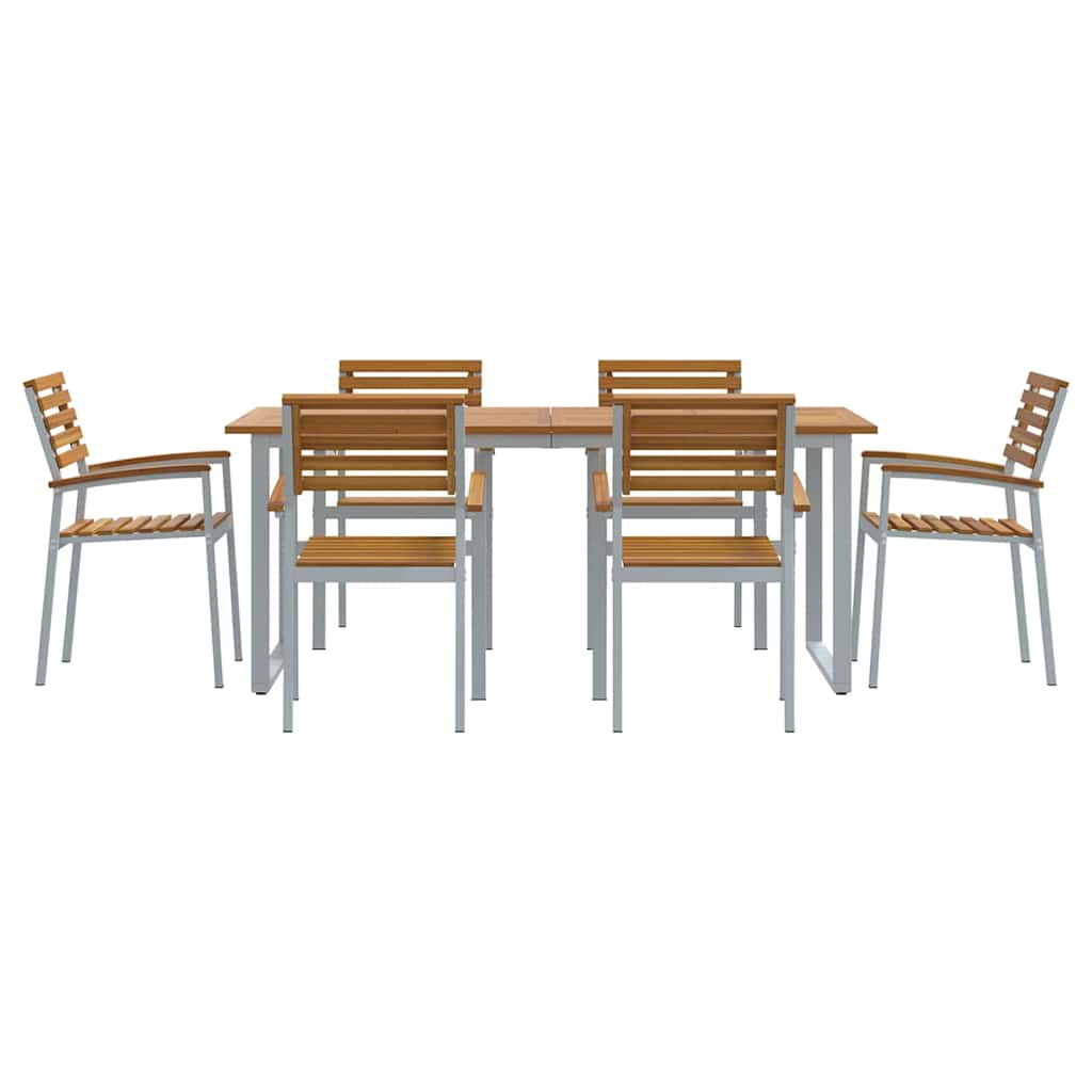 Set da Pranzo per Giardino 7 pcs Grigio | homemem39