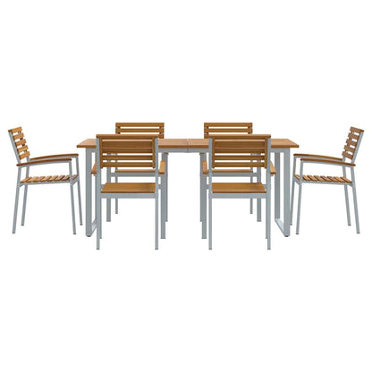 Set da Pranzo per Giardino 7 pcs Grigio | homemem39