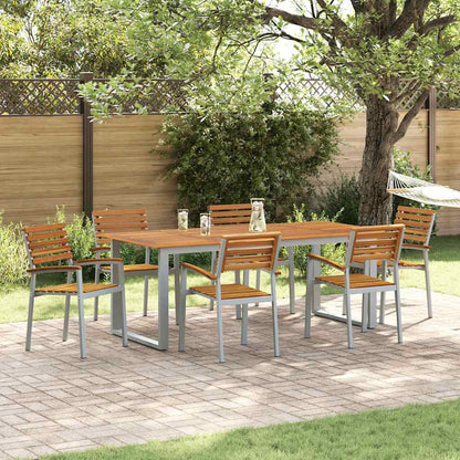 Set da Pranzo per Giardino 7 pcs Grigio | homemem39