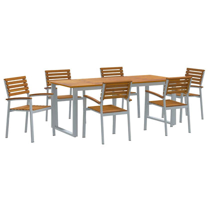 Set da Pranzo per Giardino 7 pcs Grigio | homemem39
