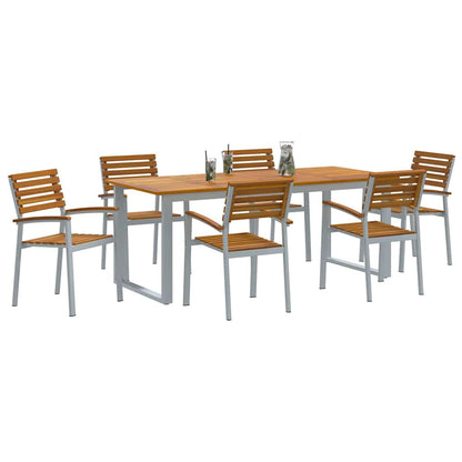 Set da Pranzo per Giardino 7 pcs Grigio | homemem39