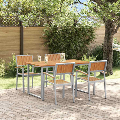 Set da Pranzo per Giardino 5 pcs Grigio