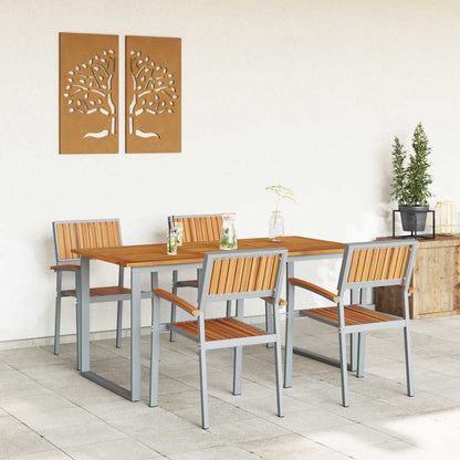 Set da Pranzo per Giardino 5 pcs Grigio