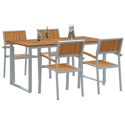 Set da Pranzo per Giardino 5 pcs Grigio