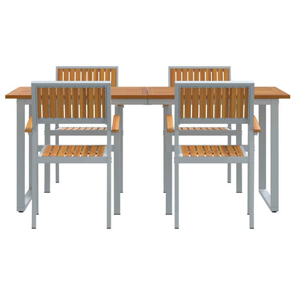 Set da Pranzo per Giardino 5 pcs Grigio
