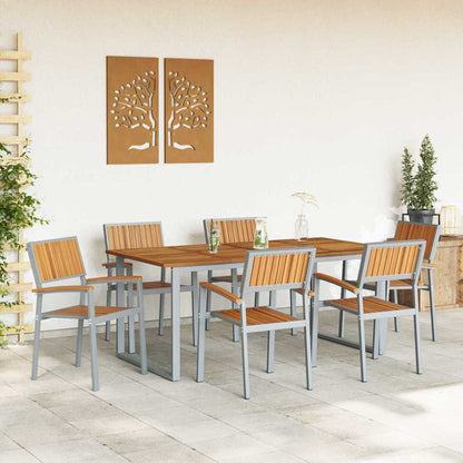 Set da Pranzo per Giardino 7 pcs Grigio